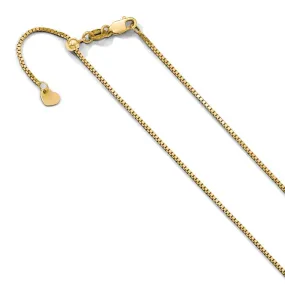 0.9mm 10k Yellow Gold Adjustable Box Chain Necklace