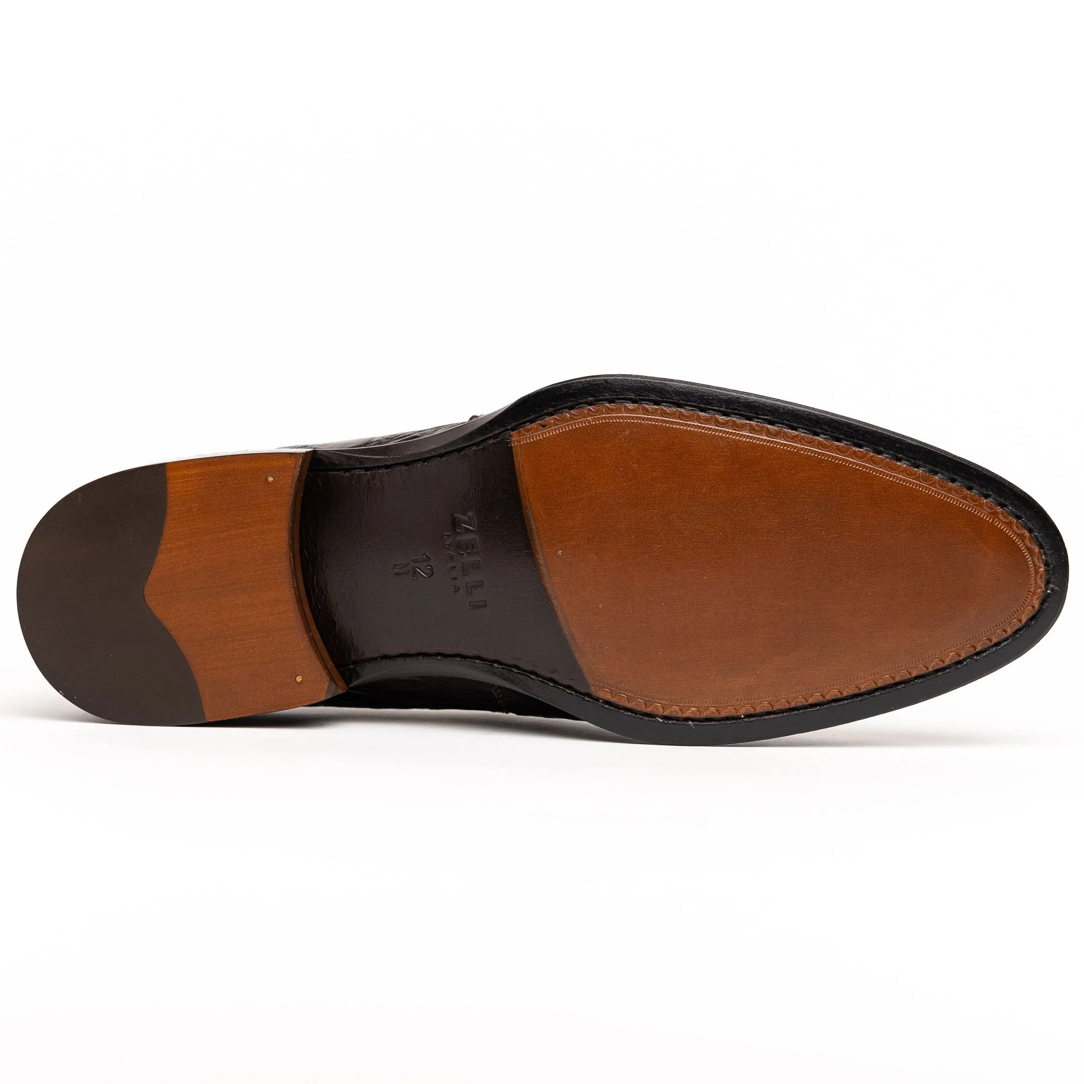 11-201-CGM ROMA Crocodile Penny Loafer, Cognac