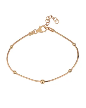 18kt Rose Gold Plated with Ball Charm Bracelet for women