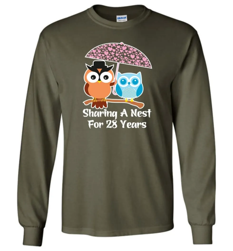 28 Years Wedding Anniversary Gifts Valentine's Day Long Sleeve T-Shirt