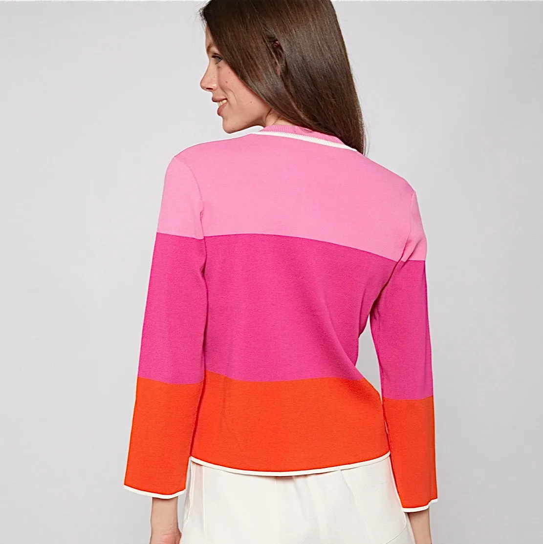 30901 Colour Block Knit Cardigan