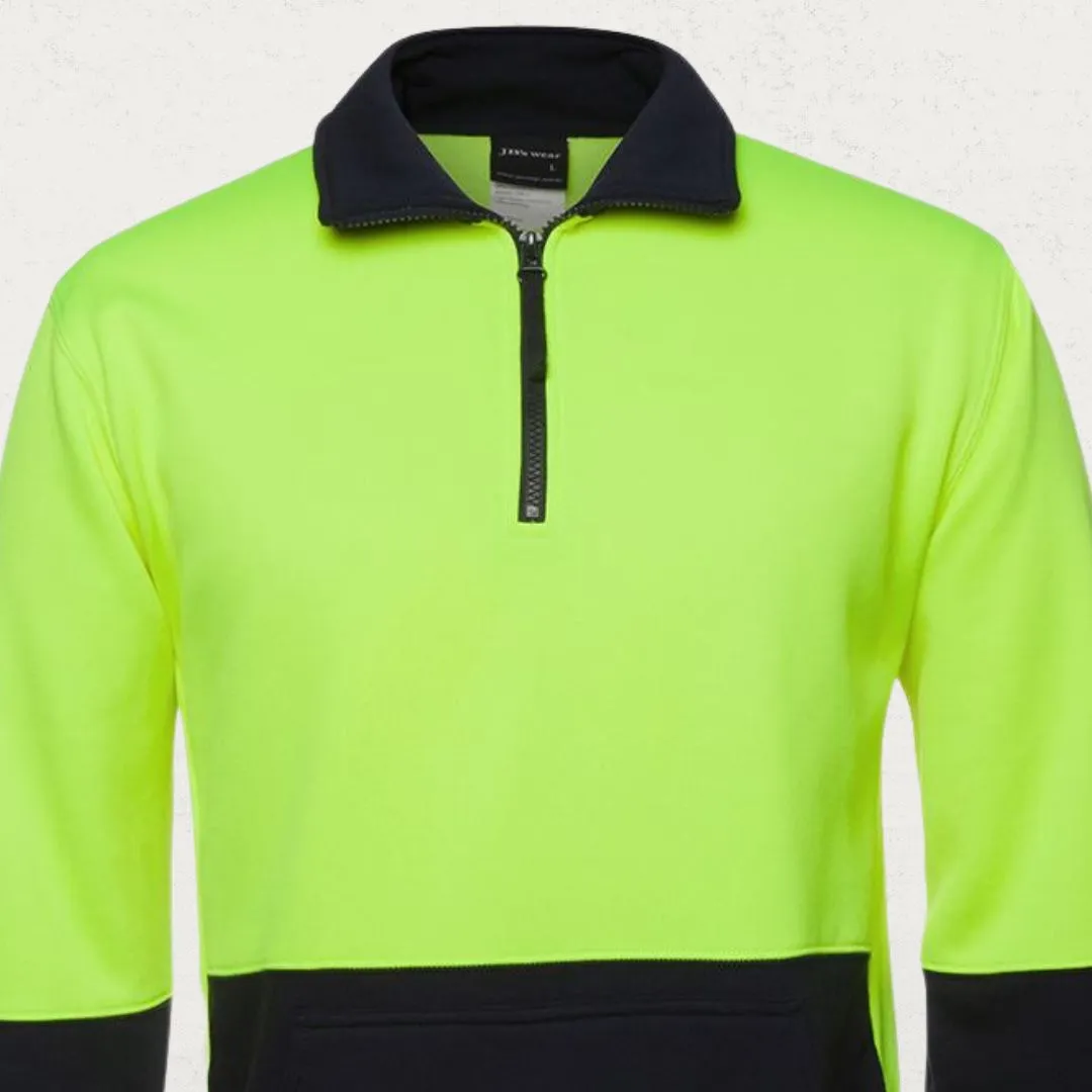 330gsm 1/2 Zip HiVis Fleece