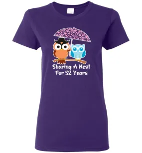 52 Years Wedding Anniversary Gifts Valentine's Day Women Tee