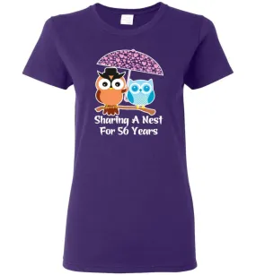 56 Years Wedding Anniversary Gifts Valentine's Day Women Tee