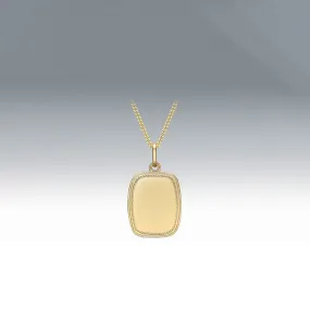 9 Carat Gold Edge Tag Pendant Necklace, Gold