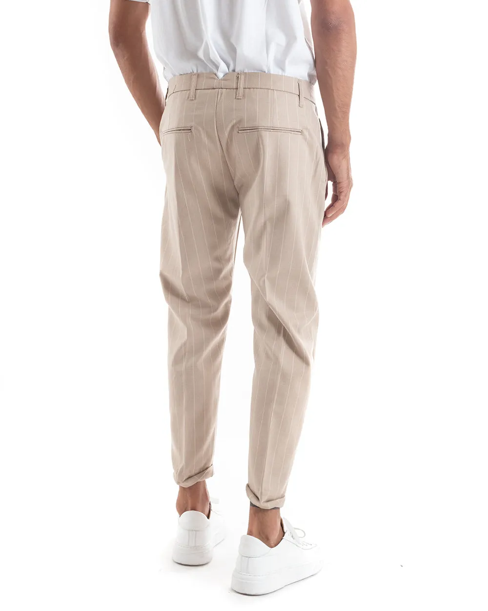 Abito Uomo Doppiopetto Vestito Viscosa Completo Giacca Pantaloni Beige Elegante Cerimonia GIOSAL-OU2152A