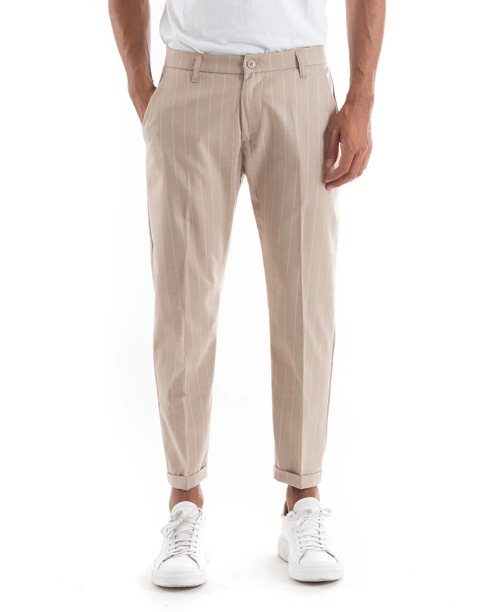 Abito Uomo Doppiopetto Vestito Viscosa Completo Giacca Pantaloni Beige Elegante Cerimonia GIOSAL-OU2152A