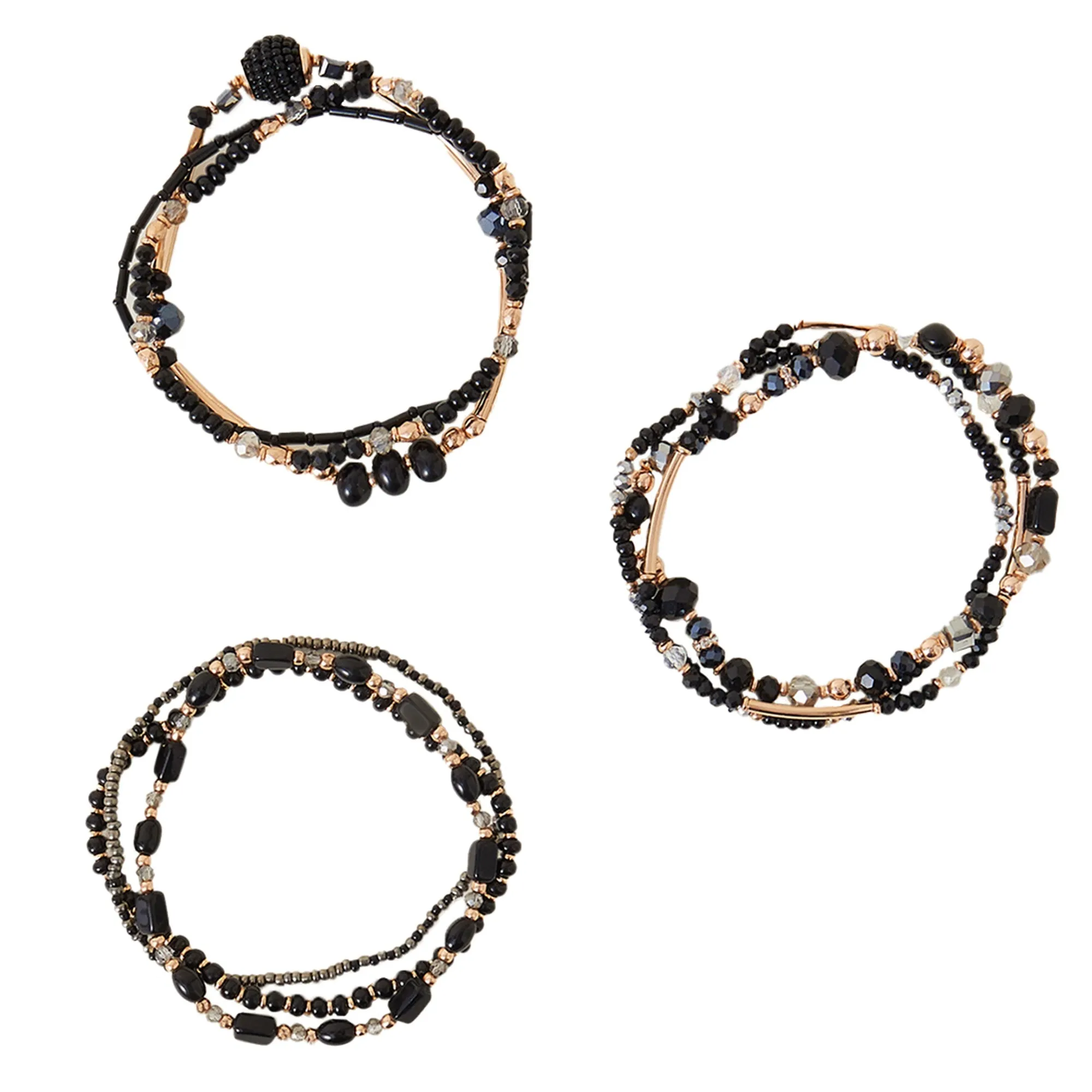 Accessorize London  Women's Black Stretch Bracelet Pack