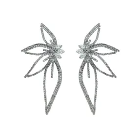 Années 50 Boucles D'oreilles Papillon Strass