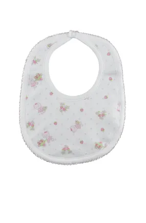 Baby Girl's Strawberry Bear Bib