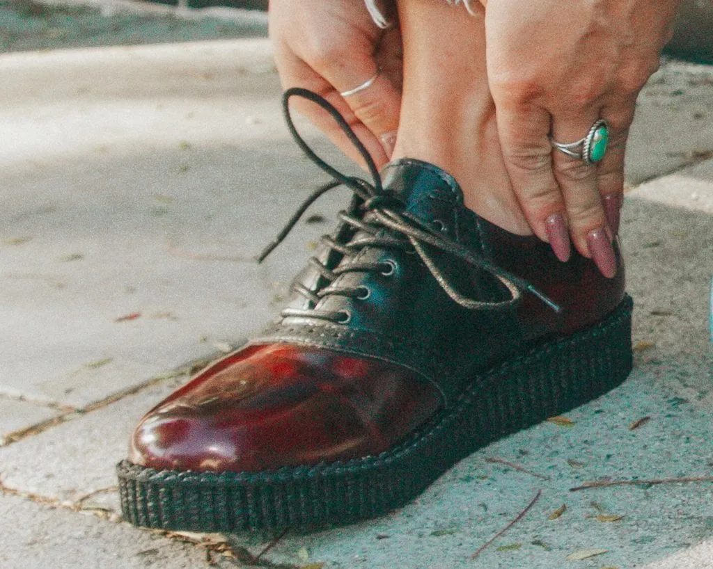 Black & Burgundy Rub-Off TUKskin Saddle Oxford