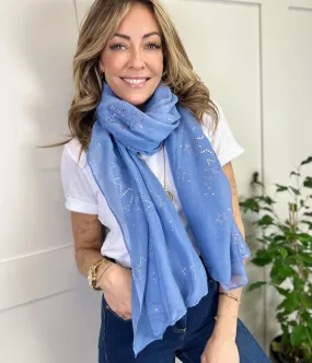 Blue Sparkle Star Scarf