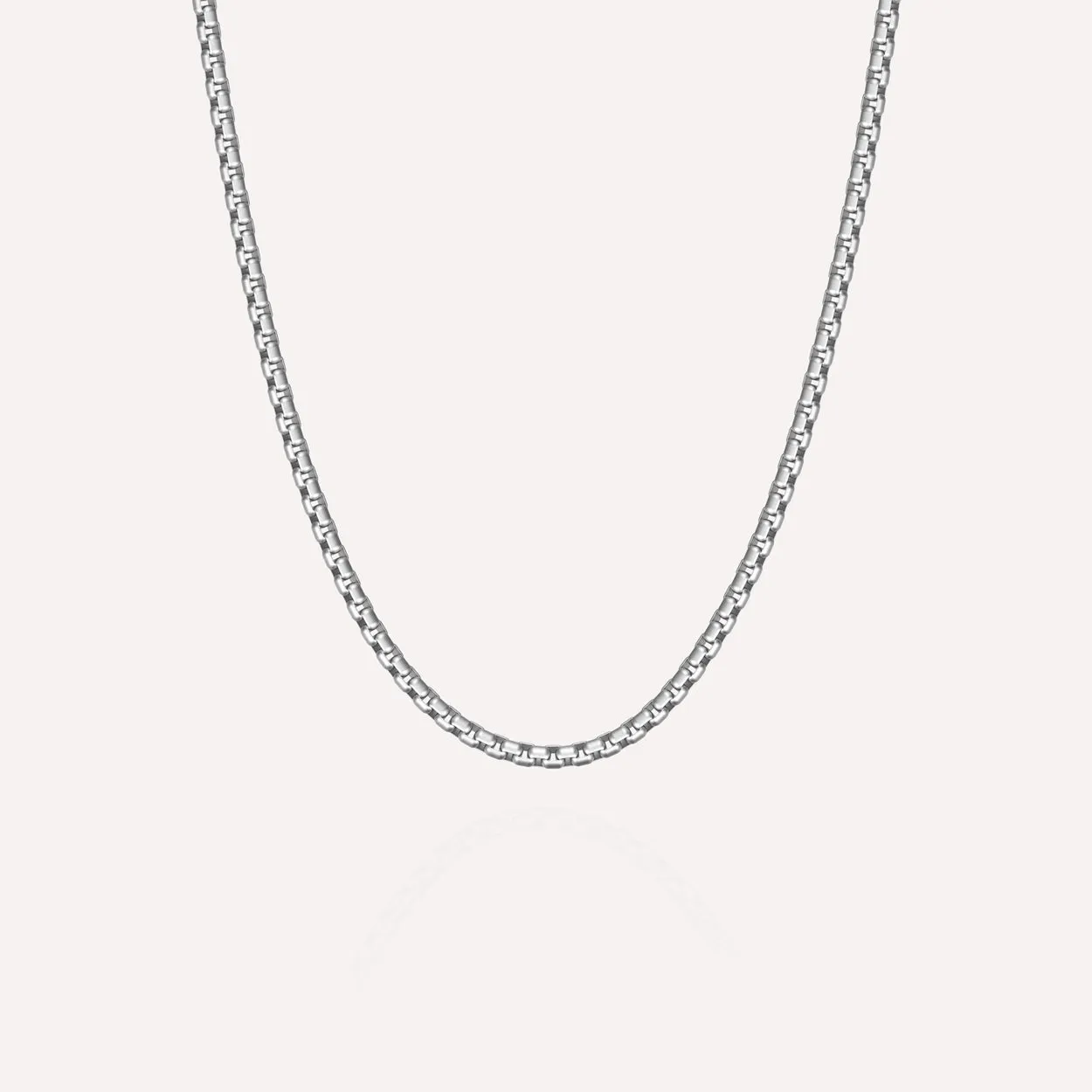 Boxed Chain Necklace Silver Adjustable 50-60cm/20-24'