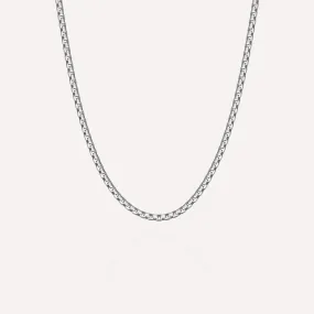 Boxed Chain Necklace Silver Adjustable 50-60cm/20-24'