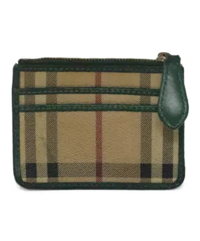 Burberry Beige & Green Plaid Card Case