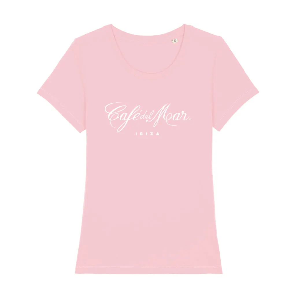 Café del Mar Ibiza White Logo Women's Iconic Fitted T-Shirt