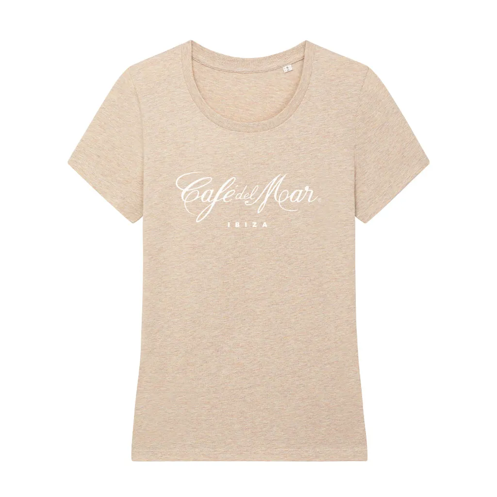 Café del Mar Ibiza White Logo Women's Iconic Fitted T-Shirt