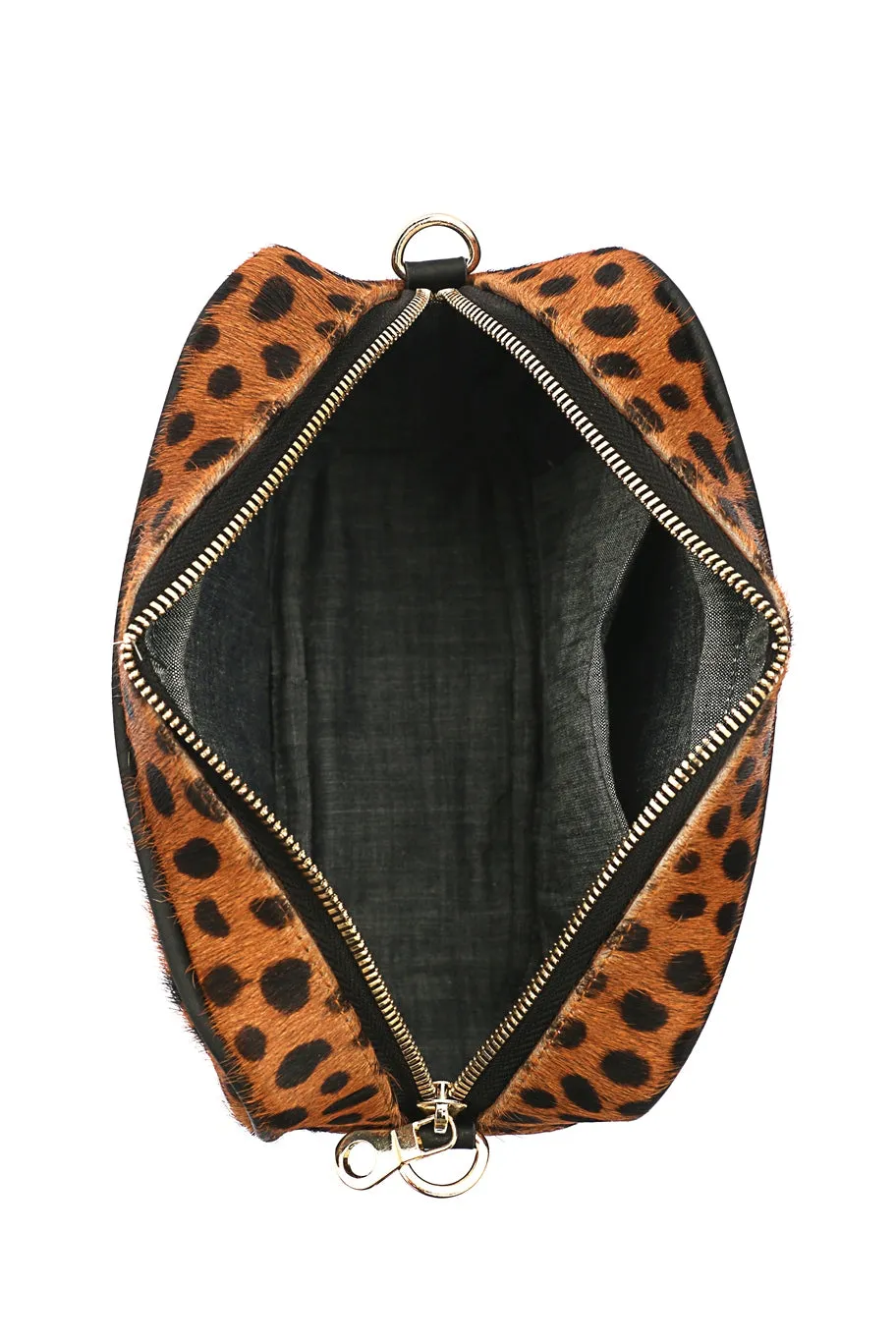 Cheetah Leather Camera Bag