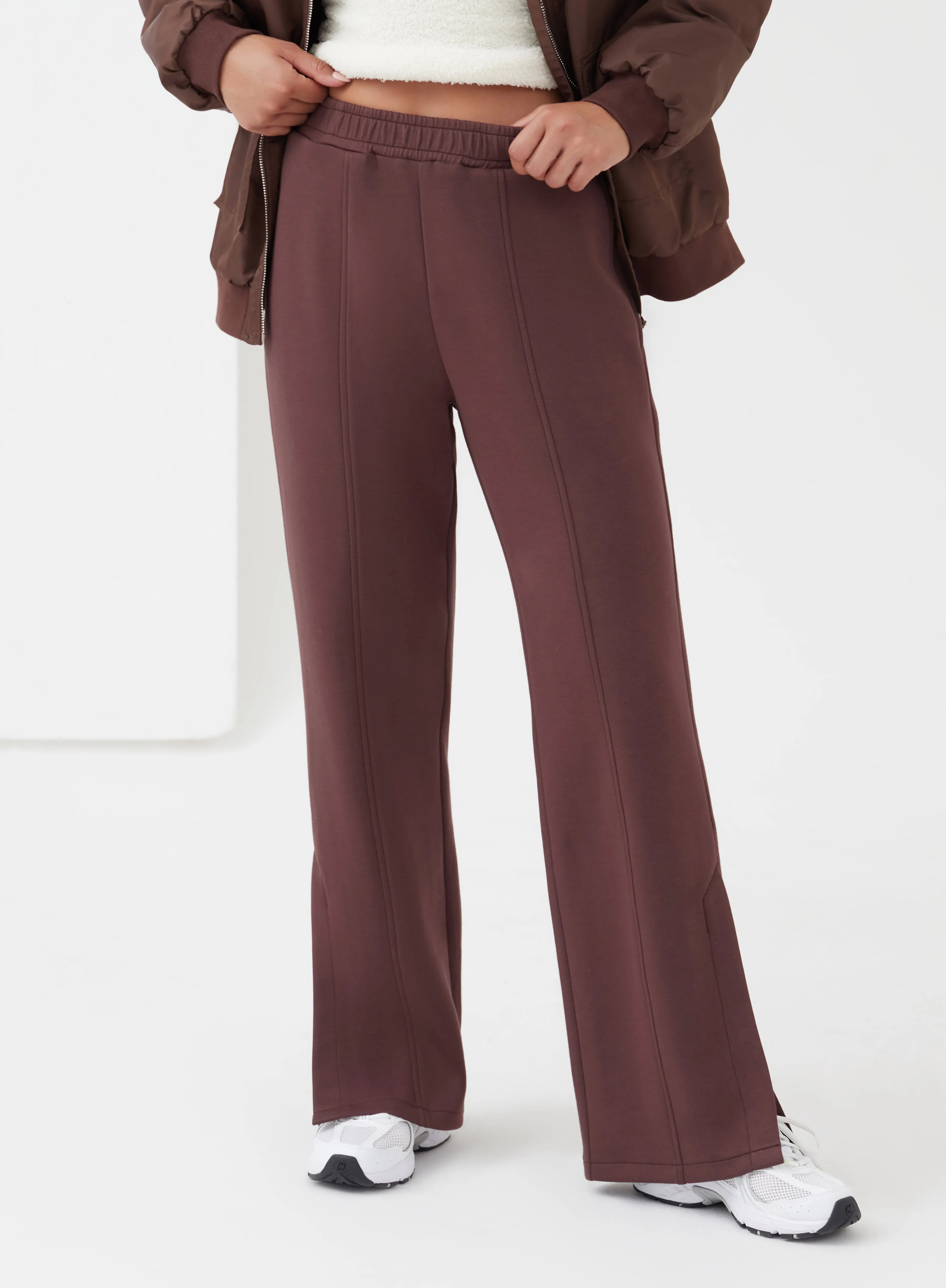 Chocolate Brown Split Straight Leg Jogger - Koen