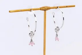 Christian Dior Silver Earing Dangling D with Crystal, no Box