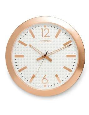 Citizen Gallery Circular Wall Clock -Rose Gold - Patterned Dial