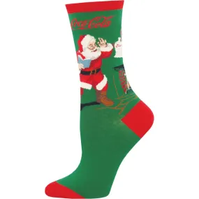 Classic Coke Santa Socks | Crew Socks for Women