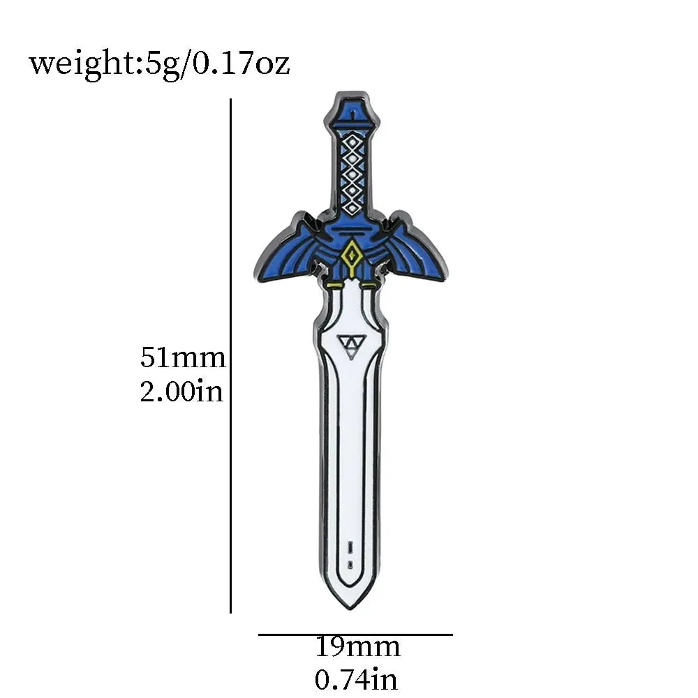 Classic Zelda Enamel Brooch Link Sword Lynel Shield Lapel Badge Pins