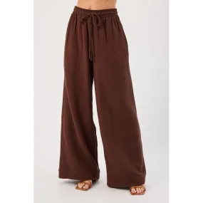 Claudia Chocolate Linen Pant