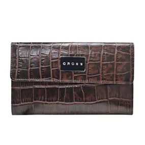 Cross Coco Signature Women Flap Wallet & Back Zip Brown Ac788302N-2