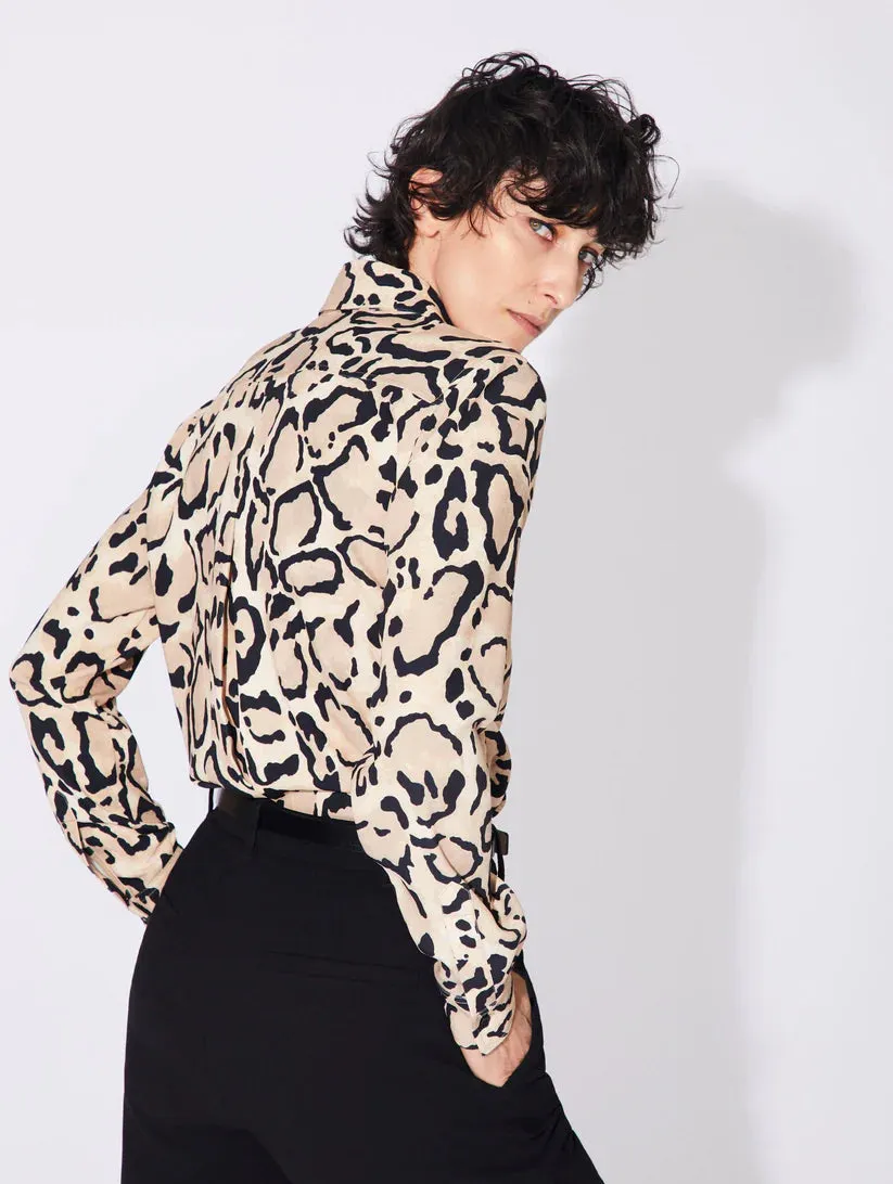 D1407DRA Bengal print crepe shirt