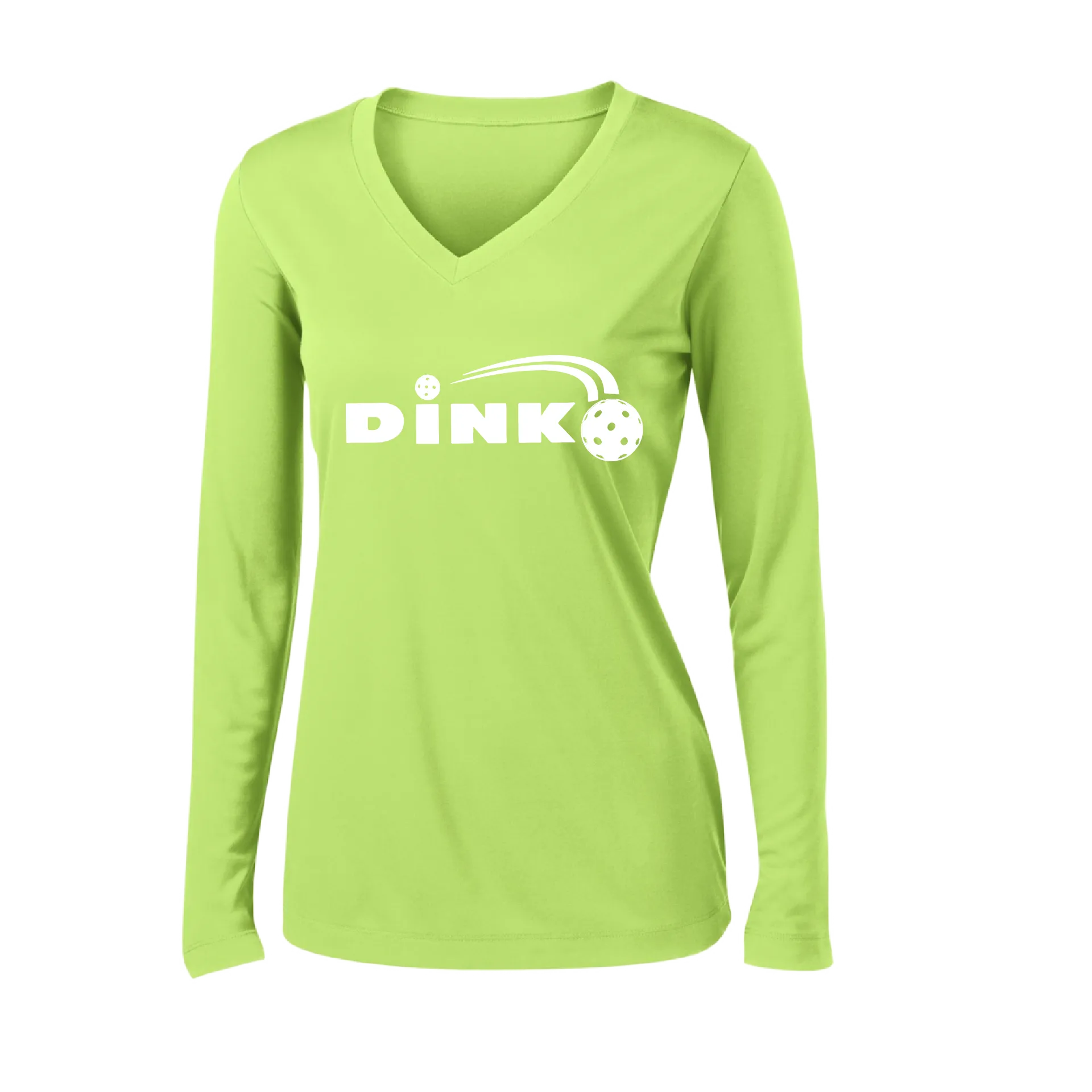 Dink | Women's Long Sleeve V-Neck Pickleball Shirts | 100% Polyester