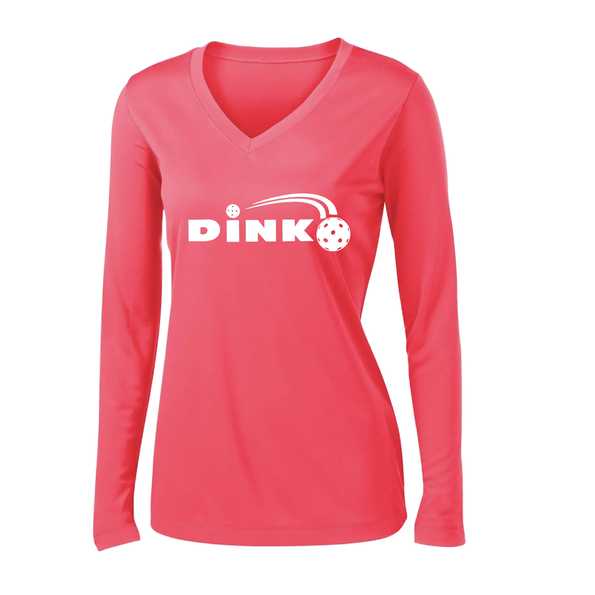 Dink | Women's Long Sleeve V-Neck Pickleball Shirts | 100% Polyester