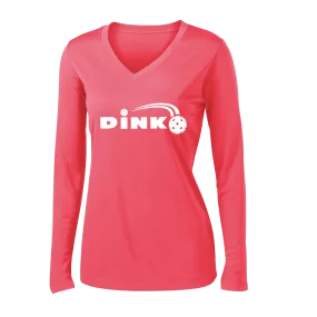 Dink | Women's Long Sleeve V-Neck Pickleball Shirts | 100% Polyester