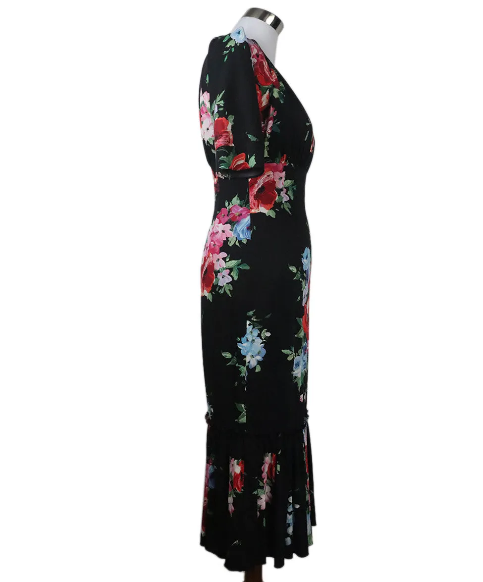 Dolce & Gabbana Black & Multi Floral Dress sz 4