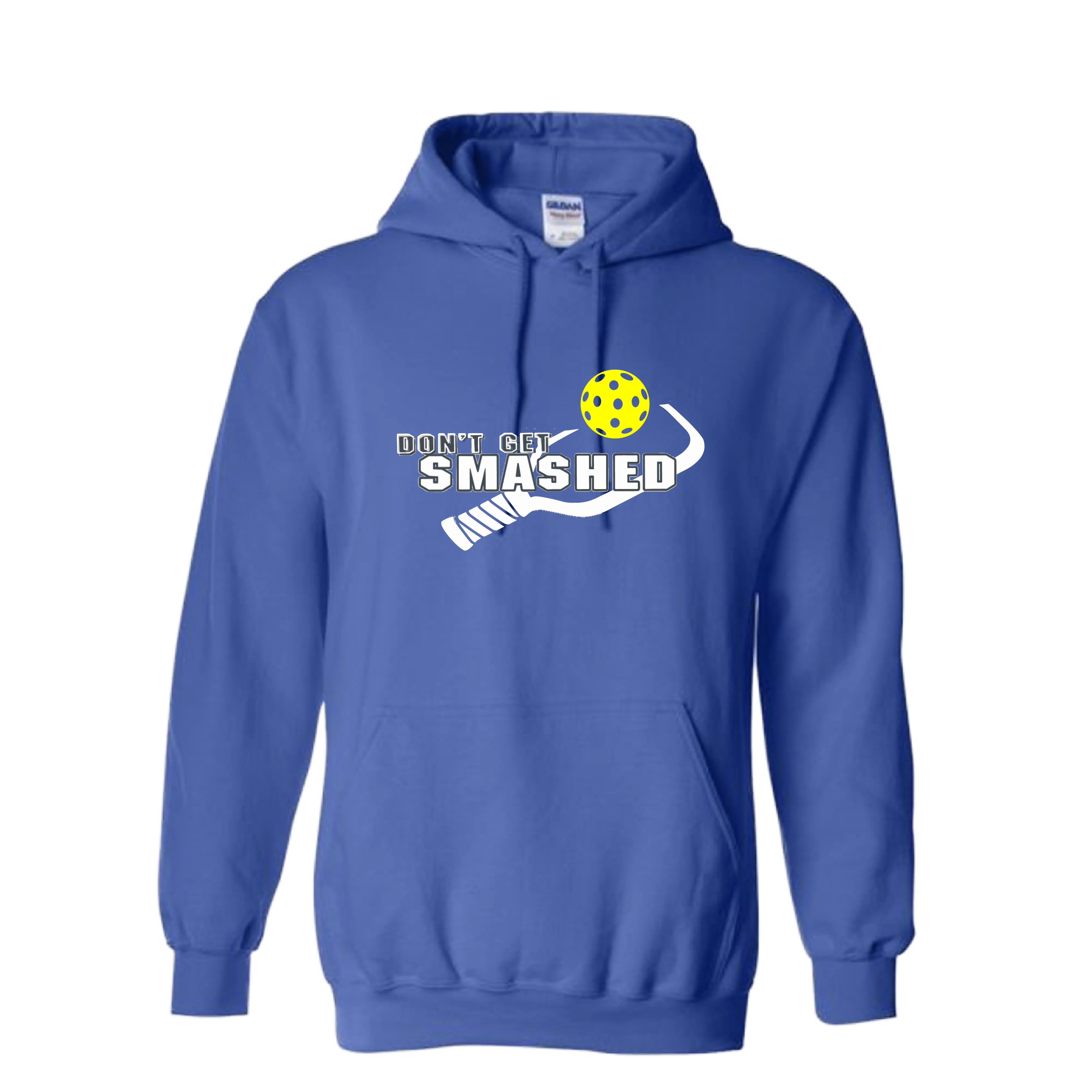 Don't Get Smashed Customizable (Colors Purple White Yellow) | Unisex Hoodie Pickleball Sweatshirt | 50% Cotton 50% Polyester