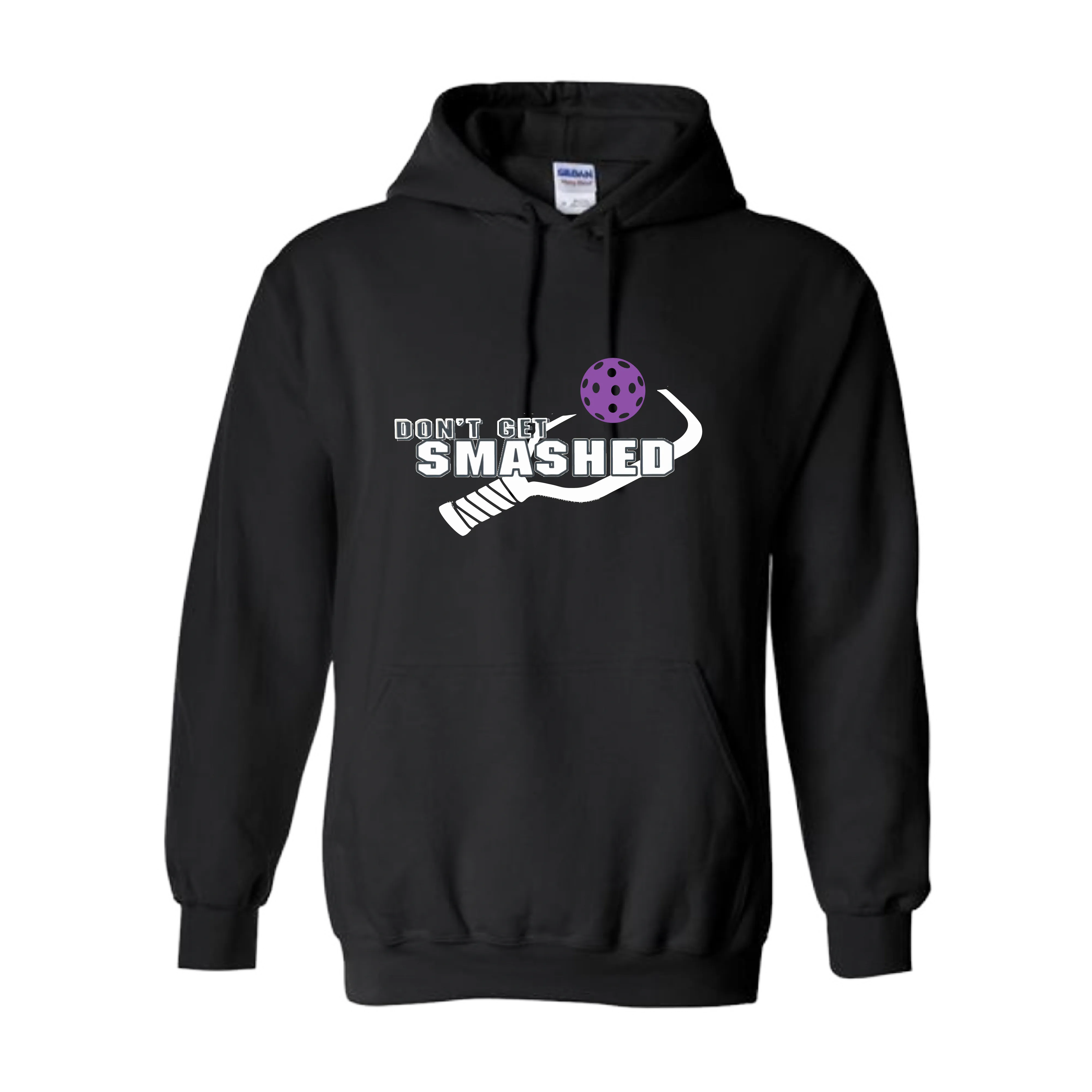 Don't Get Smashed Customizable (Colors Purple White Yellow) | Unisex Hoodie Pickleball Sweatshirt | 50% Cotton 50% Polyester