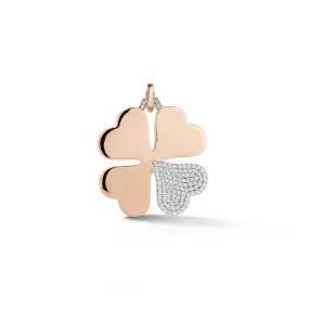 Dora Four Leaf Clover Charm with Diamond Petal