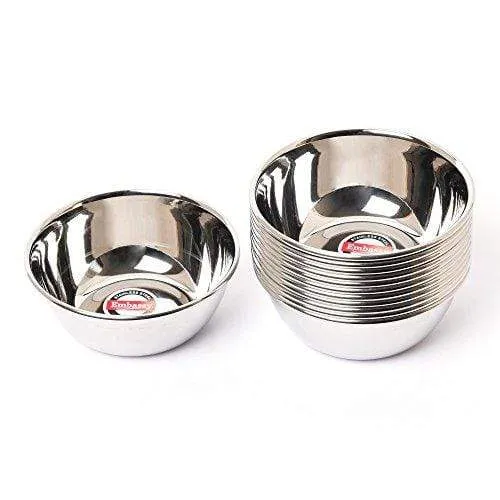 Embassy Deluxe Vati / Dipping Cup, Size 10, 70 ml, 6.7 cms (Pack of 12, Stainless Steel)