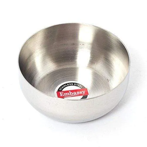 Embassy Royal Vati / Curry Bowl, Size 2, 125 ml, 7.4 cms (Pack of 12, Stainless Steel)