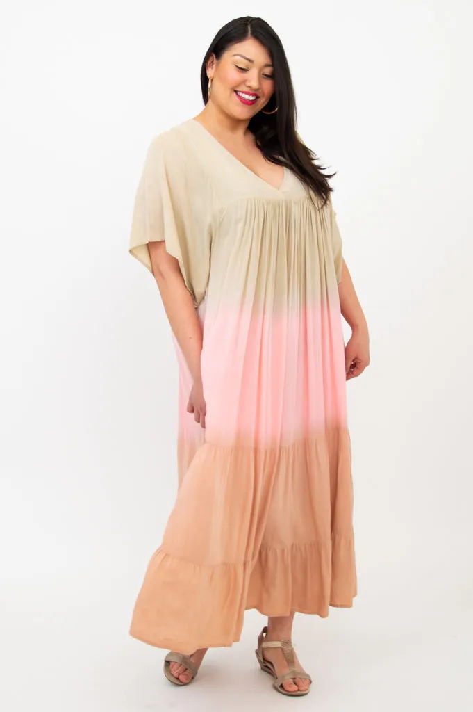 Empress Dress, Tan Dip-Dye