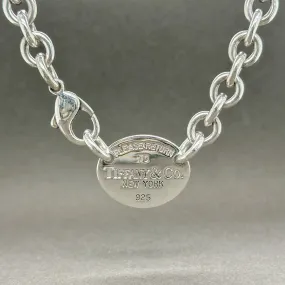 Estate Tiffany & Co. SS Oval Tag Necklace