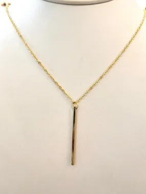 Gold Bar Charm Necklace