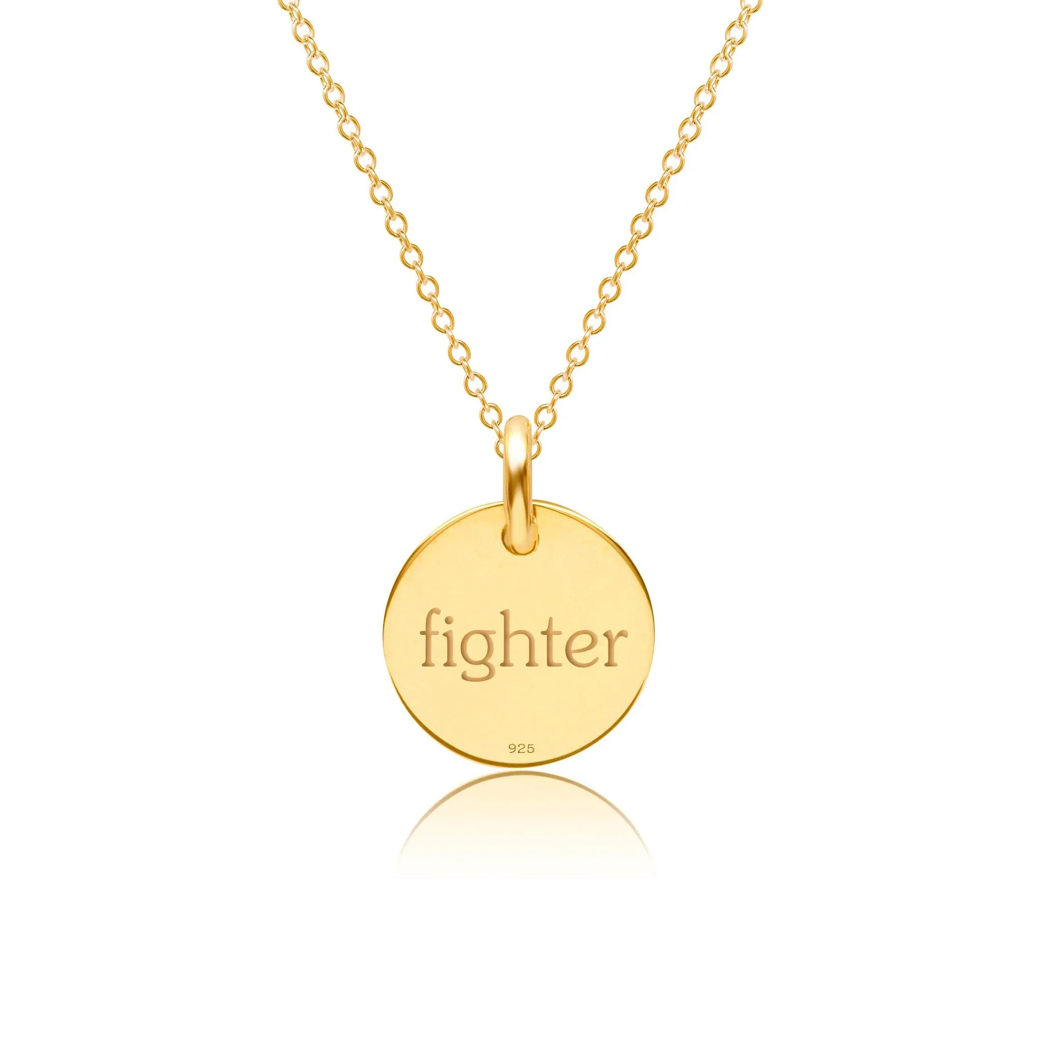 Gold Engravable Breast Cancer Ribbon Necklace