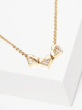 Gold Triple Heart Necklace