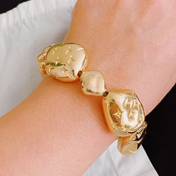 Golden Starlight Pebble Bracelet