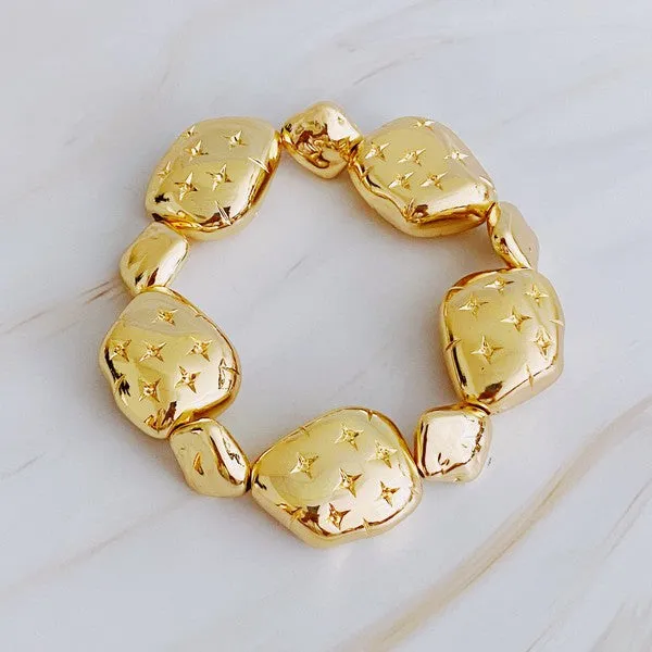 Golden Starlight Pebble Bracelet