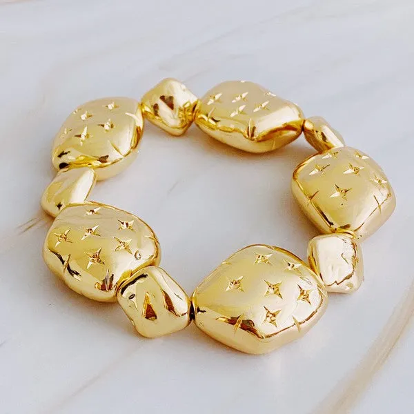 Golden Starlight Pebble Bracelet