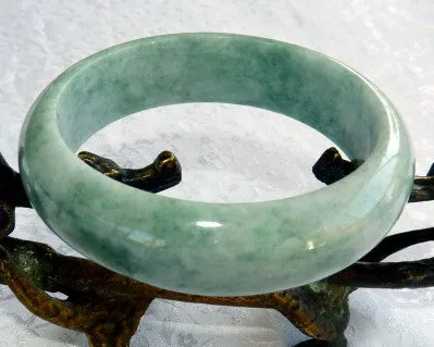 Good Green Genuine Natural Burmese Jadeite Bangle Bracelet 59 mm (BB2936)