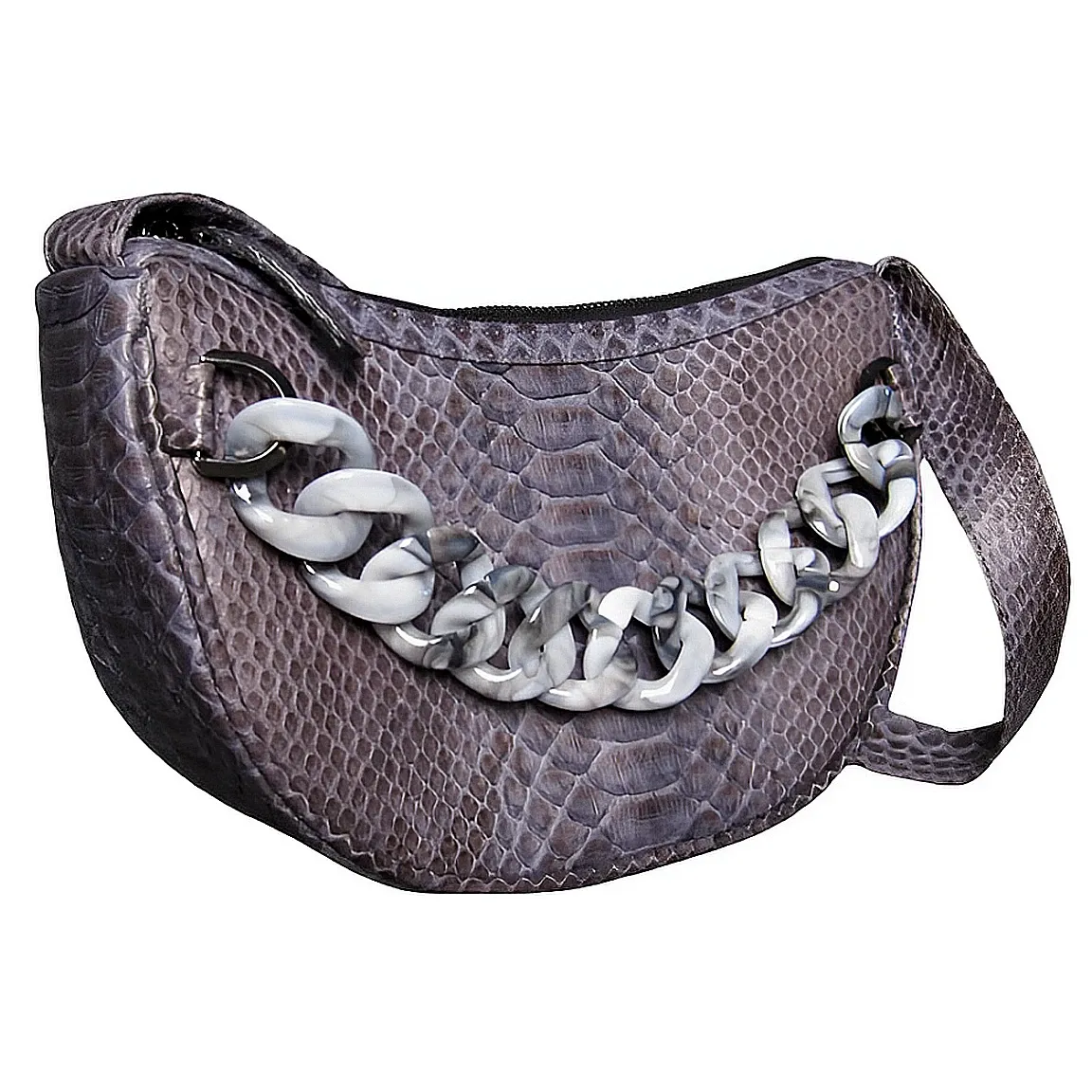 Grey Half Moon Bag