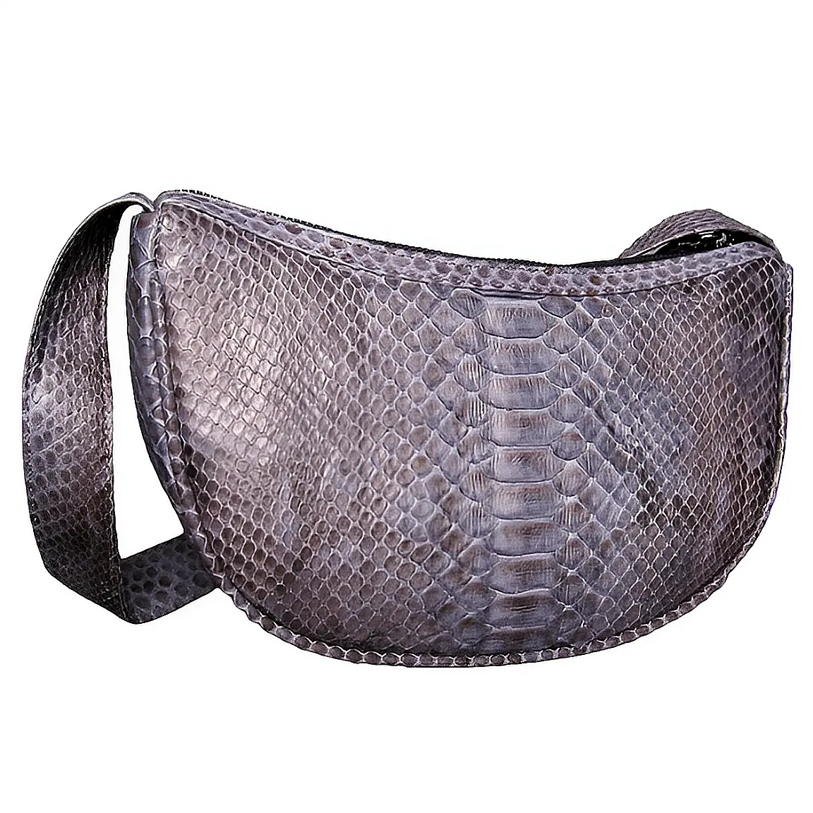 Grey Half Moon Bag